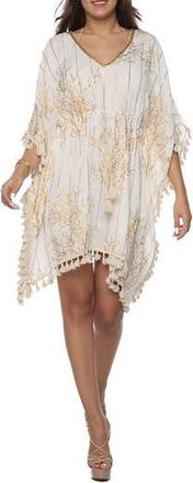 Ranee’s Tassel Trim Cover-Up Poncho in Ivory at Nordstrom Rack