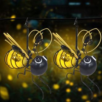 OEM Juego De 2 Luces Solares Con Forma De Abeja Para Jard&iacute;n, Uso Exterior, Patio, Entrada De Veh&iacute;culos, Decoraci&oacute;n De Plantas (amarillo)