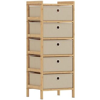 HOMCOM C&oacute;moda de tela 33x29x85 cm crema