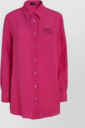 Etro silk crèpe de chine shirt with pegasus embroidery