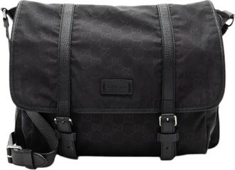 Gucci Pre-owned Cross Body Bags, female, Black, Size: ONE SIZE Pre-owned Leather Cross Body Bag