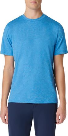 Bugatchi Crewneck Performance T-Shirt in Ocean at Nordstrom, Size Medium