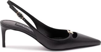 Dolce & Gabbana Silk-Effect Nappa Leather Slingbacks