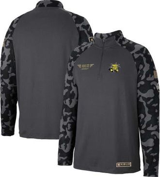 Colosseum Mens Colosseum Charcoal Wichita State Shockers OHT Military Appreciation Long Range Raglan Quarter-Zip Jacket at Nordstrom, Size Large