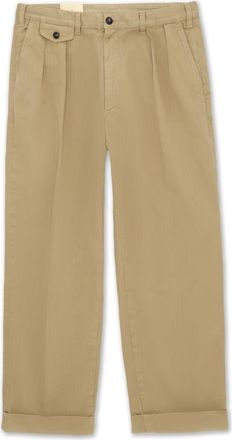 Fortela Seattle Herringbone Cotton Pleated Trousers in Camel at Nordstrom, Size 30 Eu