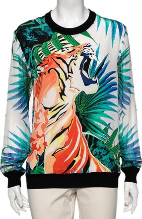 Roberto Cavalli Multicolor Printed Silk Long Sleeve T-Shirt