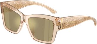 Dolce & Gabbana Stijlvolle Zonnebril - Dames - Zonnebrillen - Beige - 55 MM - Accessoires