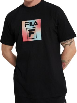 Fila Mens Black T-Shirt Soft Plastisol, Black, L