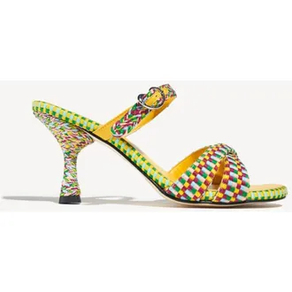 Amambaih Irene Handwoven Sculptural Heel Mule Sandal in Caribe at Nordstrom, Size 38
