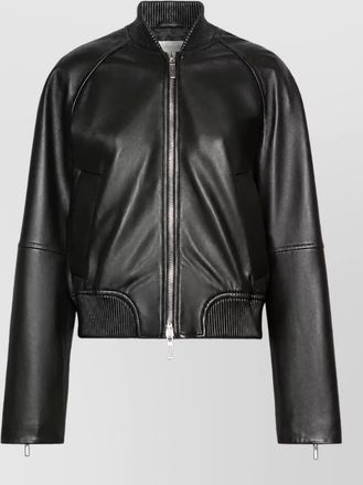 Sportmax lamb leather bomber jacket