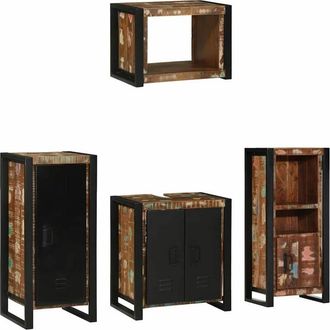 vidaXL Vidaxl - Juego De Muebles De Ba&ntilde;o 4 Pcs Madera Reciclada Maciza