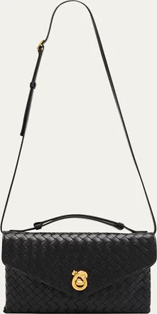 Bottega Veneta Knot Lock Leather Top-Handle Bag