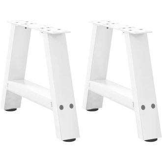 vidaXL Vidaxl - Patas Para Mesa De Centro En Forma De A (2 Unidades), Color Blanco, 50 X (30-31) Cm, Acero