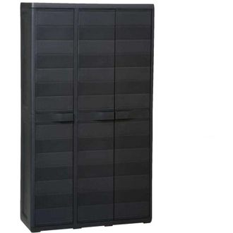 vidaXL Armario De Jard&iacute;n Con 4 Estantes Negro Vidaxl