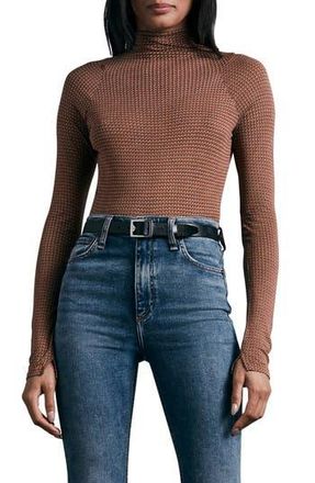 Rag & Bone Shaw Geo Print Paneled Funnel Neck Top in Brwnmlt at Nordstrom Rack, Size X-Small