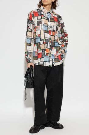 Moschino Silk Shirt With Print, Mens, Multicolour