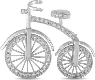 Luxury Bazaar 18K White Gold 1.10ct Diamond Brooch MF15-100826