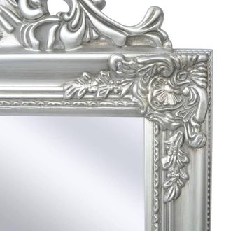 Berkfield Home Full Free-Standing Mirror Baroque Style 160x40 cm Silver