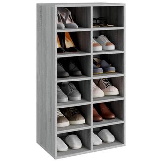 Berkfield Home Shoe Rack Grey Sonoma 54x34x100.5 cm Engineered Wood