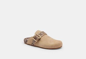 Coach Womens Archival Buckle Clog in Beige, Size 7