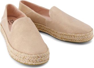 Toms Carolina Leren Dames Espadrilles in Lichtroze