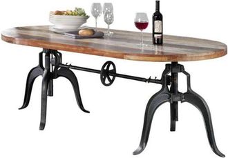 Massivmoebel24 tavolo da pranzo in legno di Legno riciclato 180x100x75 multicolore laccato industrial 04