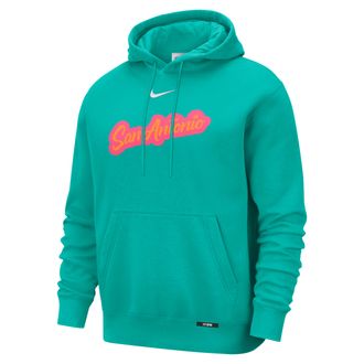Nike San Antonio Spurs City Edition Nike Mens Basketball Club Pull-Over Hoodie in Green | HQ5567-396