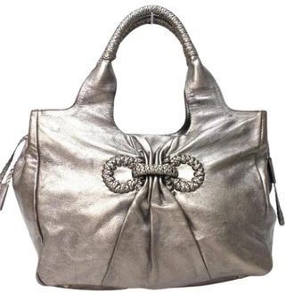 Ferragamo Pre-owned Gancini Handbag - Dames - Vintage Handtas - Grijs - ONE Size - Leer - Vintage