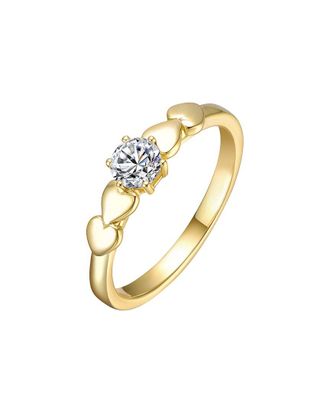 Rachel Glauber 14K Plated Cz Heart Ring