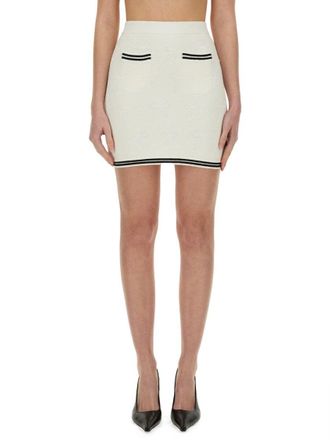 Self Portrait Jacquard Skirt With Bow