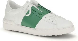 Valentino Garavani Mens White Calf Leather Bos Taurus Low Top Sneakers