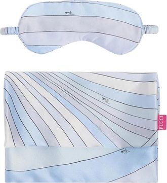 Pucci Zijden Satijnen Slaapmasker - Dames - Zijden sjaals - Blauw - ONE Size - Satijn - Accessoires