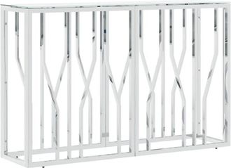 vidaXL Vidaxl - Console Table Silver 110x30x70 cm Stainless Steel and Glass