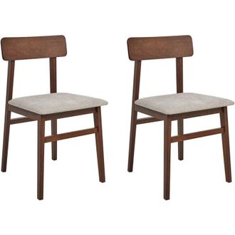 Beliani Set of 2 Dining Chairs STACY Wood Taupe