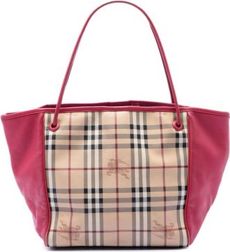 Burberry Pre-owned Burberry Small Haymarket Check Coated Canvas and Calfskin Canterbury Tote Ladies PSPKFPCXTEW7KCAB