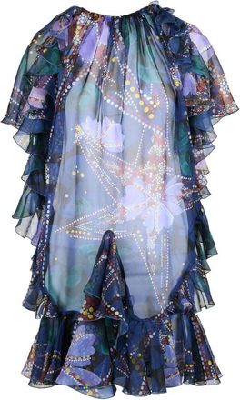 Dsquared2 Polyester Voile Dress with Slip - Purple