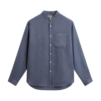 Woolrich Camicia in lino - Heren - Casual Overhemden - Grijs - L - Linnen - Overhemden