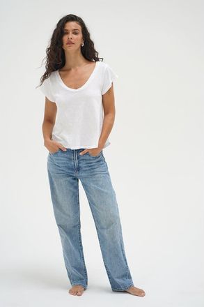 LnA Kaden Cotton V Neck in White at Nordstrom, Size X-Small