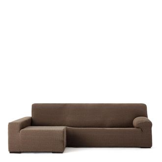 Eysa Funda de sof&aacute; chaise longue biel&aacute;stica izquierda marr&oacute;n 250 - 360 cm