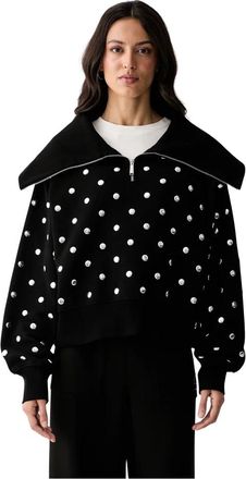 Karl Lagerfeld Half-zip Sweatshirt - Dames - Vesten met rits - Zwart - M - Katoen - Hoodies & sweatvesten