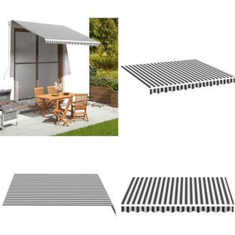 vidaXL Tessuto di Ricambio per Tenda da Sole Antracite e Bianco 3x2,5m - Tessuto da tenda - Tenda da giardino