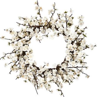 Nearly Natural Plum Blossom Wreath