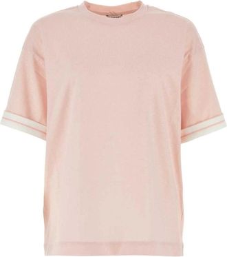 Burberry Textured Cotton T-Shirt - Dames - T-shirts - Roze - XS - Katoen - Tops
