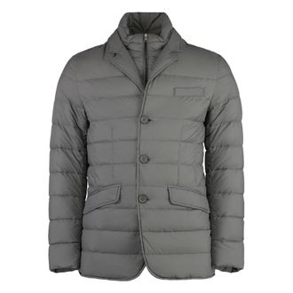 Herno Gelaagde ganzendons stofjas - Heren - Gewatteerde jassen - Grijs - XL - Polyester - Jassen