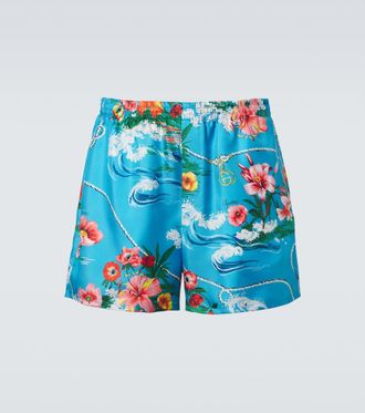 Gucci Floral silk twill shorts