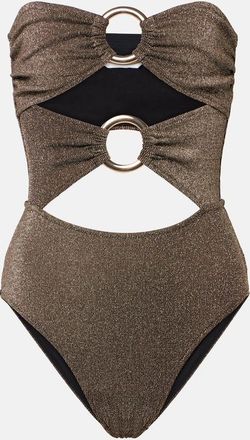 Alexandra Miro Anya cutout lamé swimsuit
