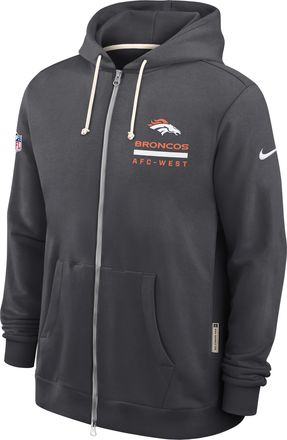 Nike Denver Broncos Utility Player Sideline Nike Mens Dri-FIT NFL Full-Zip Hoodie in Grey | 03AV06F8W-2FB