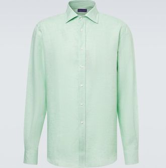 Ralph Lauren Purple Label Camicia in lino a quadri