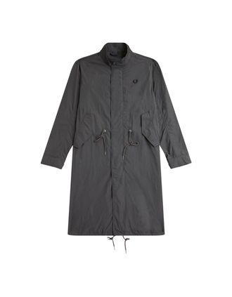 Fred Perry Mens Fred Perry Straight Hem Gunmetal Thin Parka Jacket - Black - Size: Regular/36