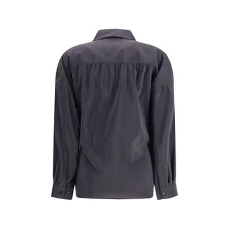 Christophe Lemaire Womens Black Silk Dress Shirt